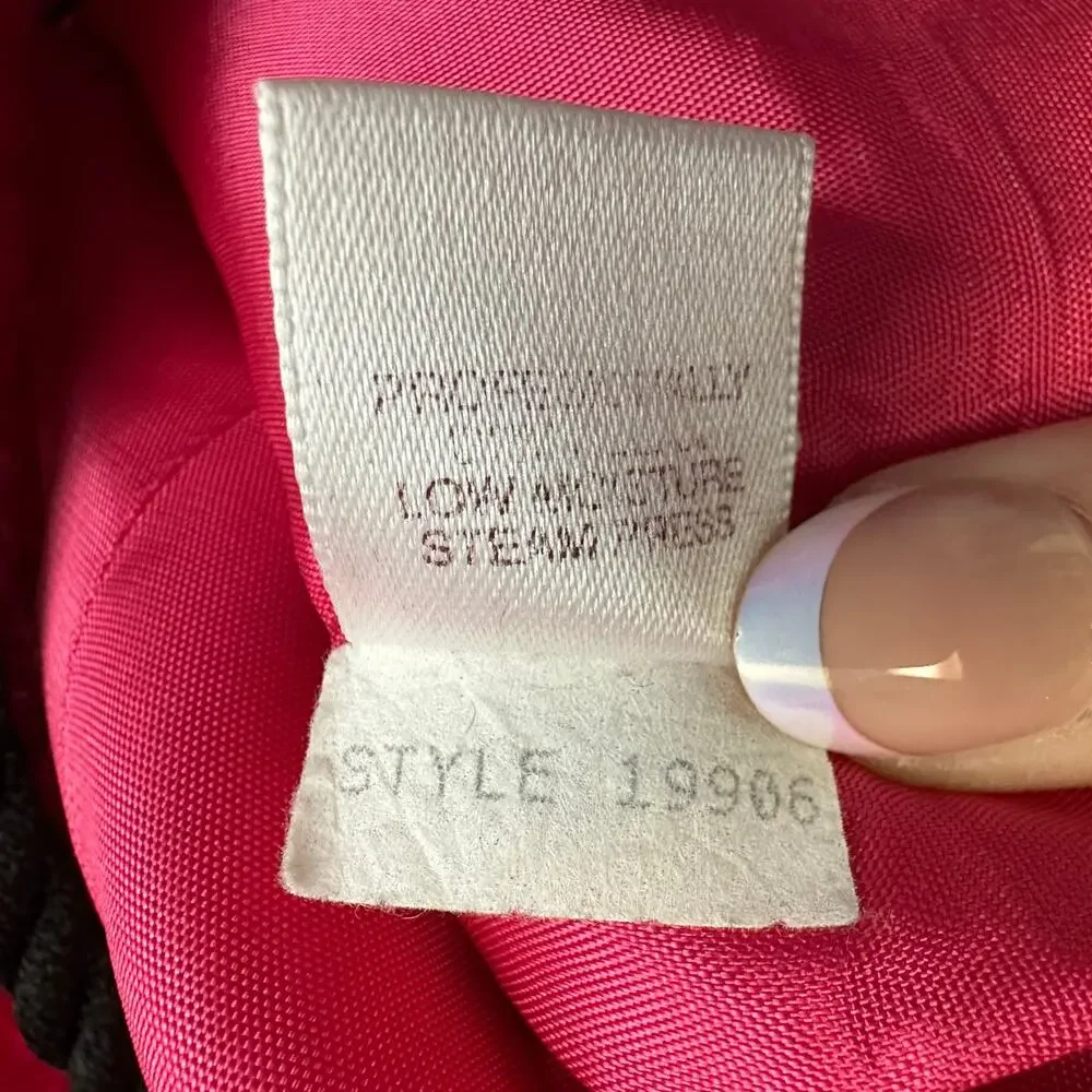 Susan Bristol Pink Black Worsted Wool Blend Suit Jacket Blazer Size 12 Vintage - Picture 6 of 8